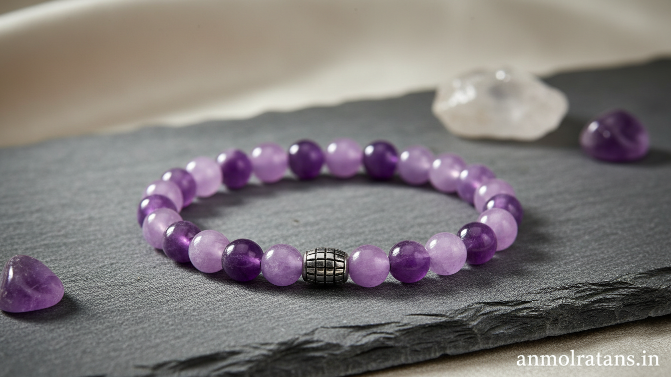 Amethyst Bracelet for Stress Relief, Calm Mind & Mental Peace
