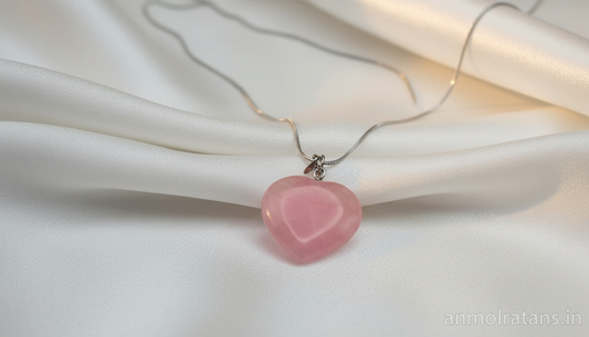 Love Heart Pendant – Rose Quartz Healing Stone Necklace for Love & Emotional Balance