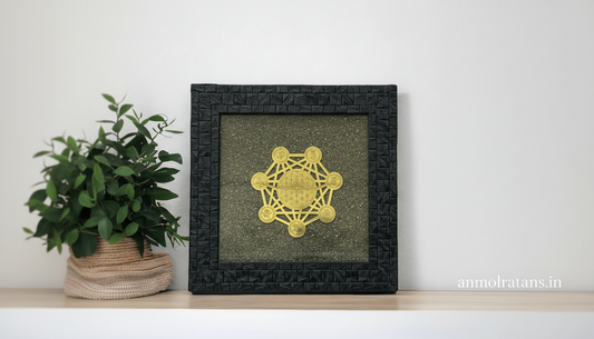 7 Chakra Raw Pyrite Plate – Crystal Healing & Vastu Energy Plate