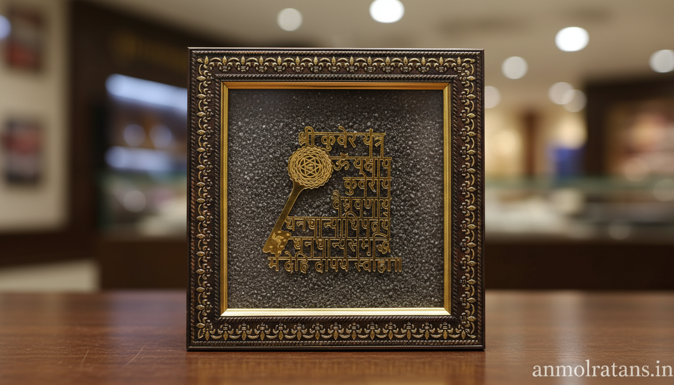 Shree Kuber Yantra Gold Plated Frame for Wealth and Prosperity