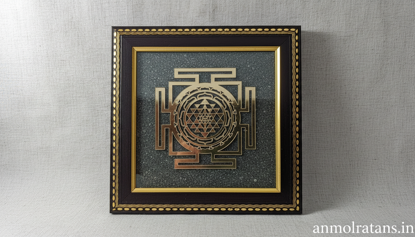 Shree Yantra Gold Finish Frame for Wealth and Success