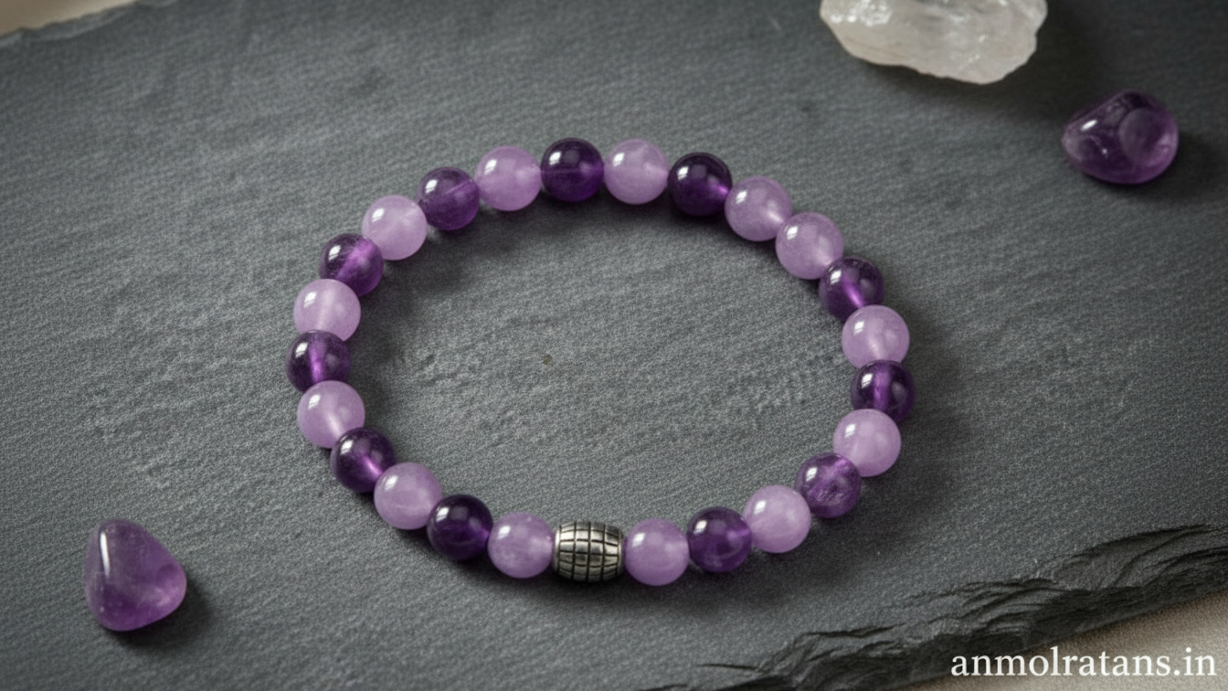 Amethyst Bracelet for Stress Relief, Calm Mind & Mental Peace