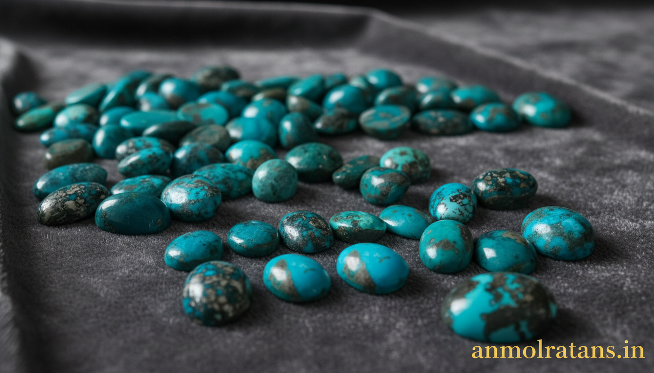 Natural Feeroza Turquoise Stone Oval Cabochon Sky Blue Gemstone