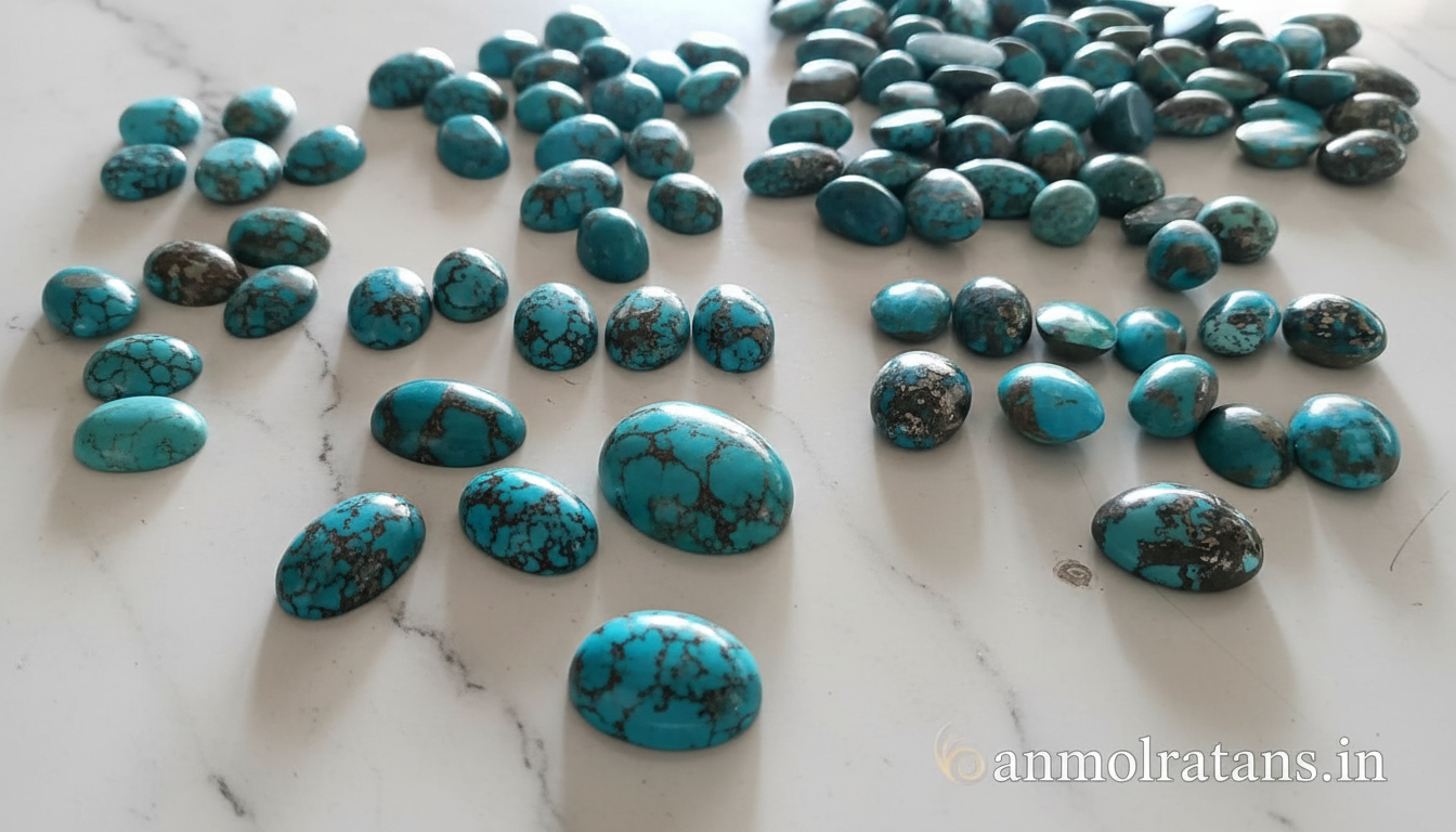 Natural Feeroza Stone (Firuz / Turquoise) – Original & Certified Semi Precious Gemstone