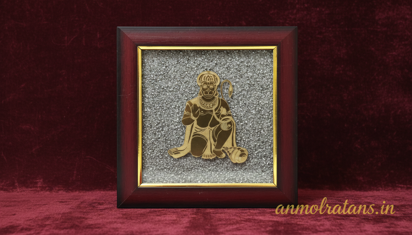 Lord Hanuman Ji Gold Paired Frame – Vastu & Spiritual Wall Decor