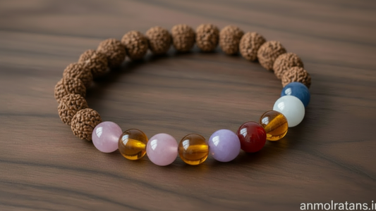Navratna Rudraksha Bracelet for Protection, Balance & Overall Well-Being