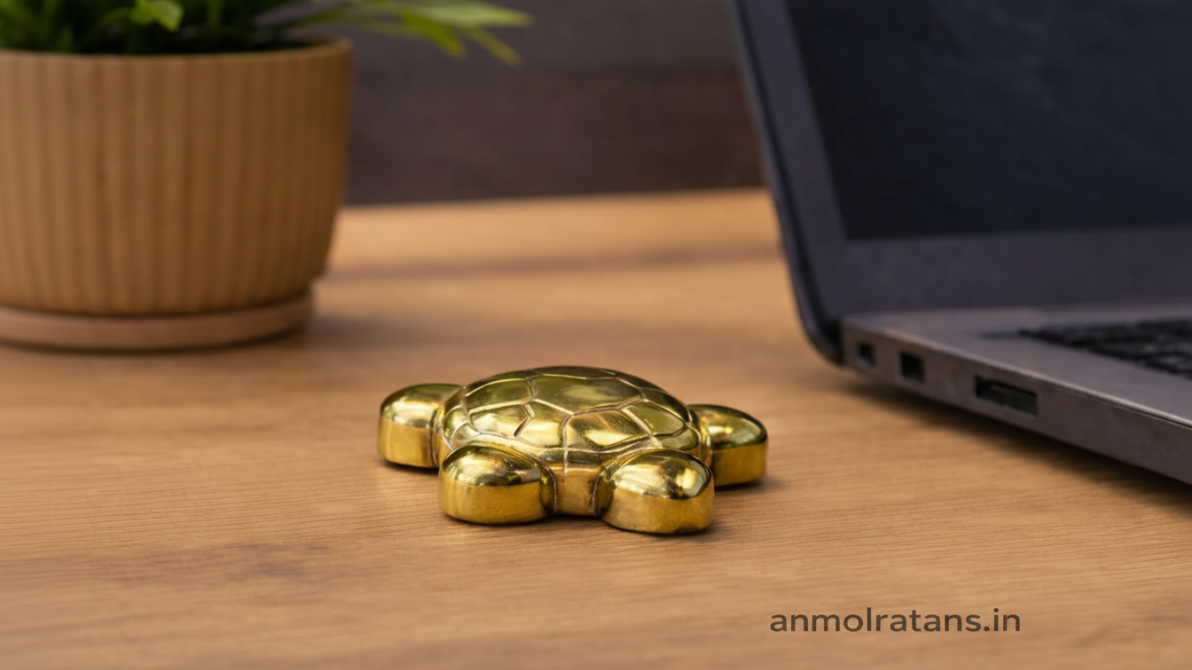 Natural Pyrite Turtle for Money Attraction & Financial Stability